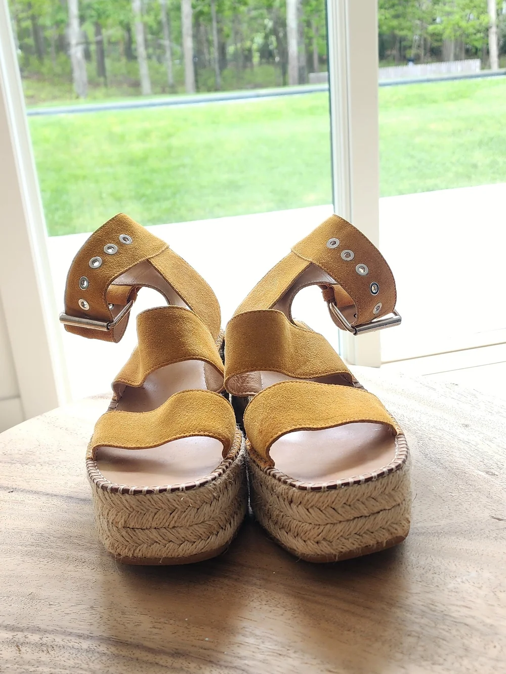 rag & bone Mustard Suede Platform Espadrille Sandals Size 37.5